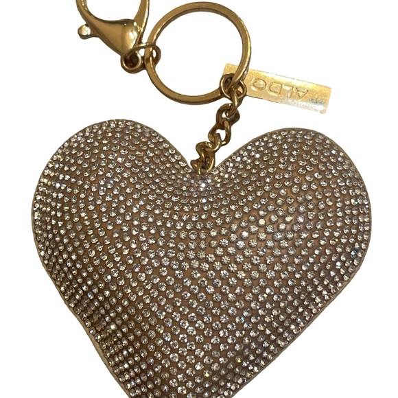Aldo Sparkling Gold Heart Key Holder - Picture 1 of 5